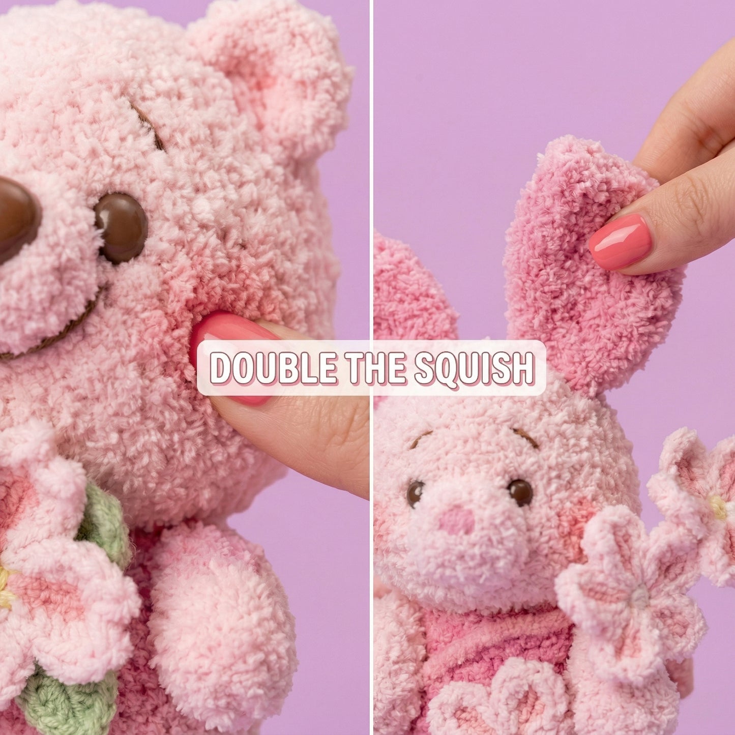 Pink Bear & Piglet Amigurumi Crochet Kit