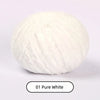 Softy Plush Yarn(50g/76m) 3mm Short Pile Velvet for Amigurumi, Bouquets & Bags Soft Coral Fleece Yarn - 1-Pure White