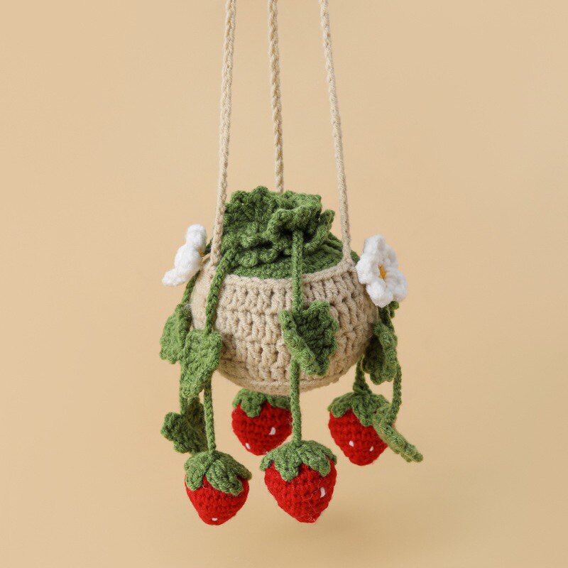 Strawberry,Sunflower Lavender, Heart Crochet Hanging Kit