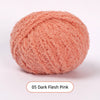 Softy Plush Yarn(50g/76m) 3mm Short Pile Velvet for Amigurumi, Bouquets & Bags Soft Coral Fleece Yarn - 5-Dark Fresh Pink
