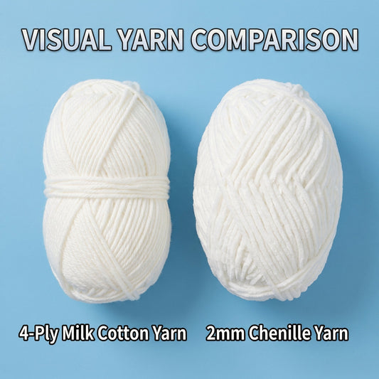 4-Ply Milk Cotton vs. 2mm Chenille Yarn: A Beginner-Friendly Crochet Guide