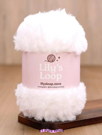 SilkyMink Medium Luxury Faux Fur Yarn (100g) yarn balls in multiple colors