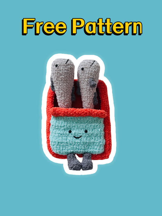 for Sardine Can Amigurumi Crochet Pattern – finished amigurumi made with plush yarn