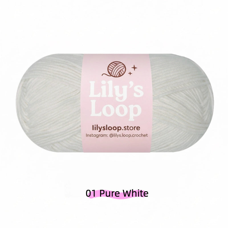 Premium 5-Ply Milk Cotton Yarn(100g/194m) close-up texture detail