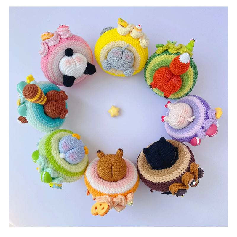 The "Sweet Zoo Bakery" Swiss Roll Amigurumi Kit – finished amigurumi example