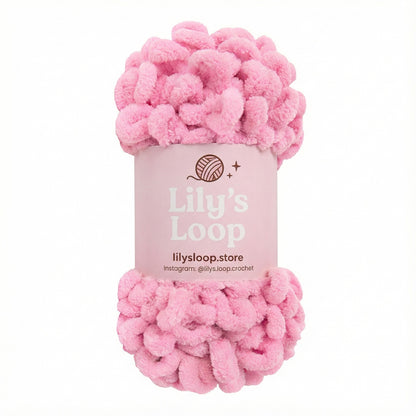 Pink Dusty Rose Chunky 9mm Puffy Finger Knitting Yarn (100g/8m) – crochet yarn by Lily's Loop