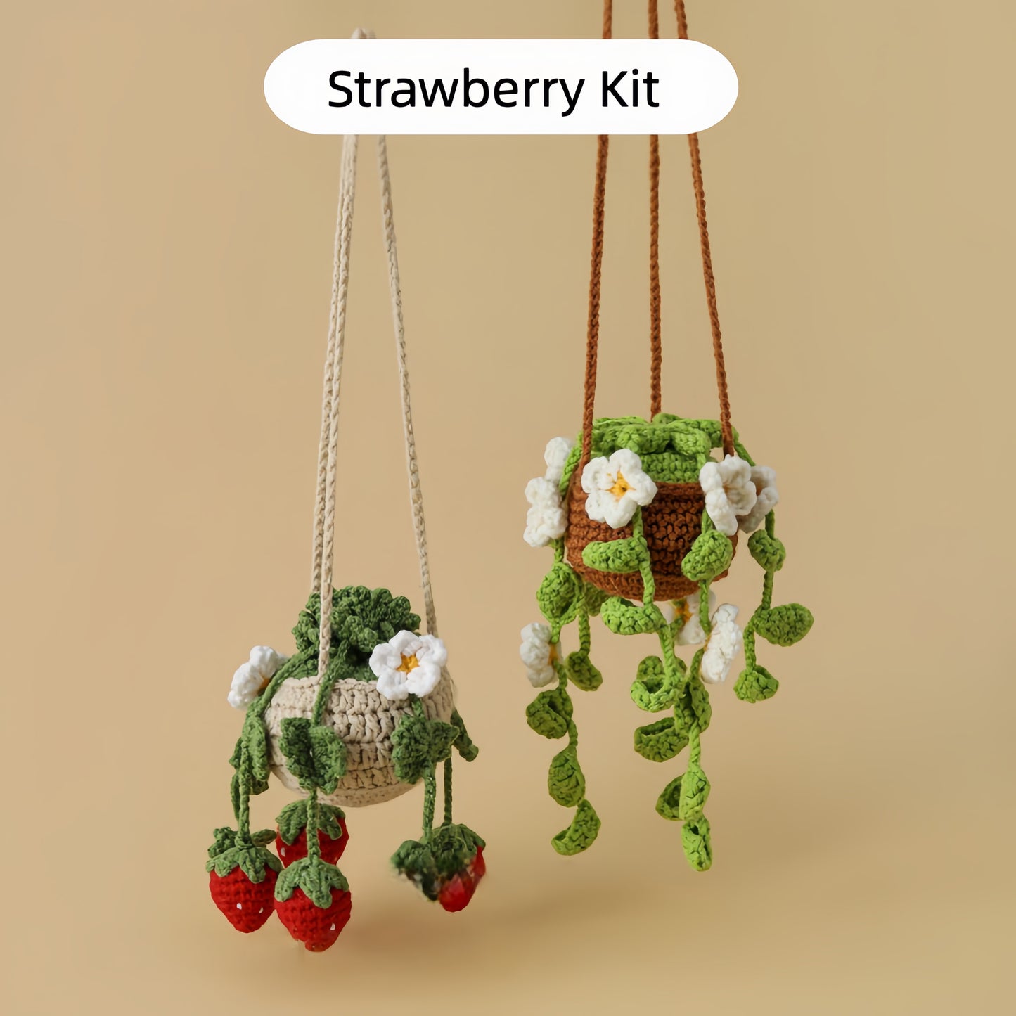 Strawberry,Sunflower Lavender, Heart Crochet Hanging Kit