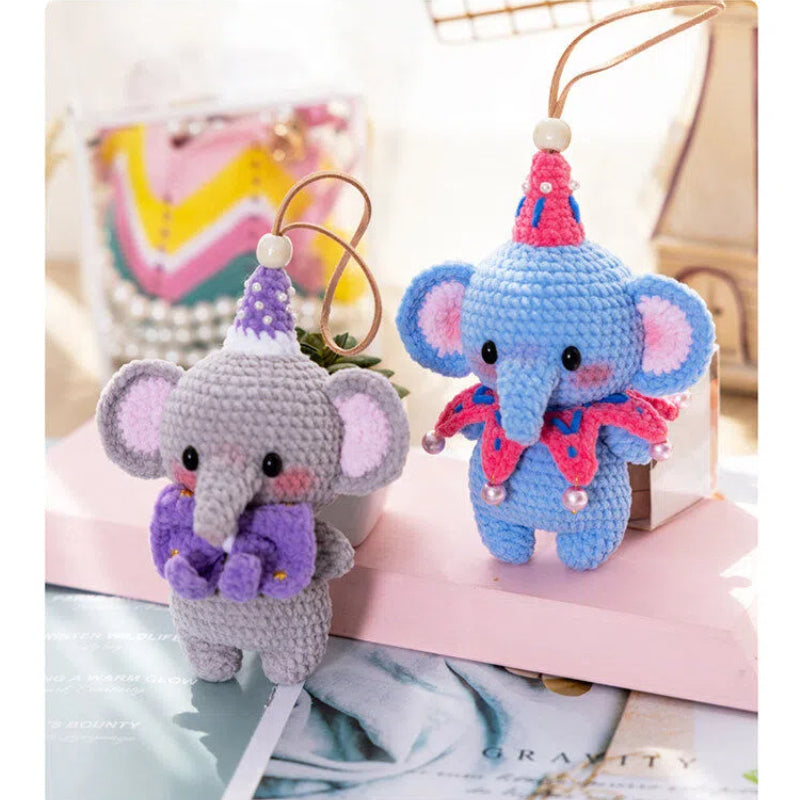 Little Elephant Amigurumi Crochet Kit (Intermediate Level) – finished amigurumi example