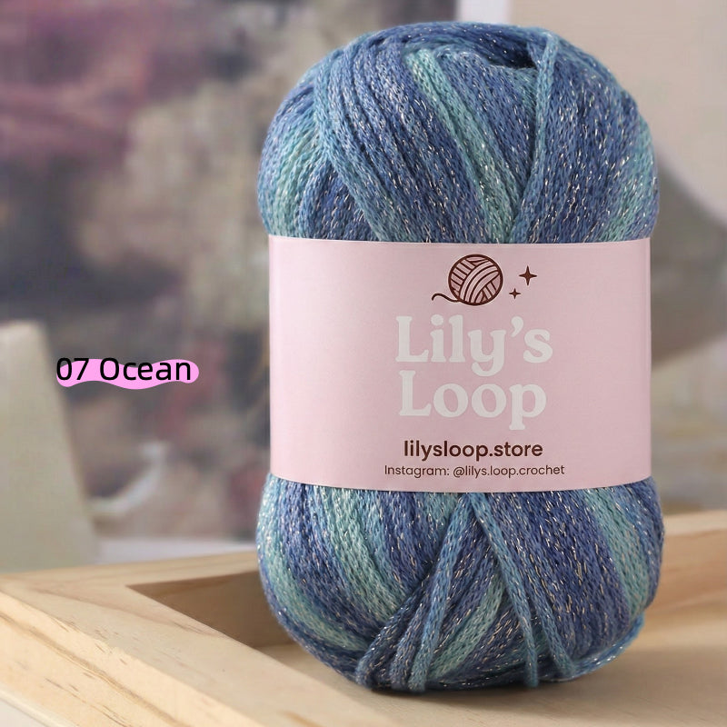 Red and Green Stardust Graffiti Fine Metallic Gradient Yarn (100g) – crochet yarn by Lily's Loop