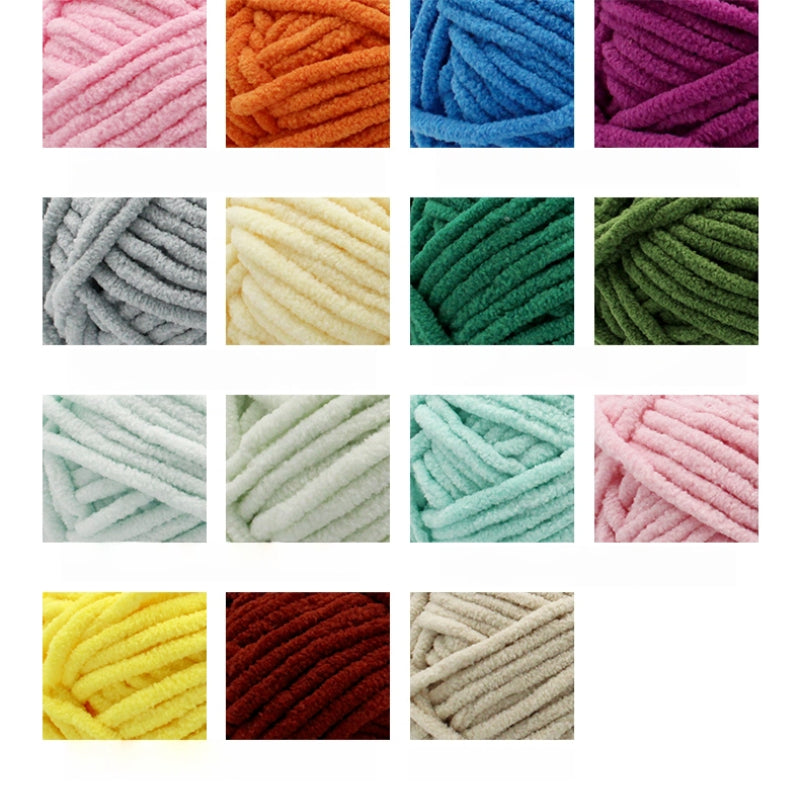 Sweet Fine 3.5mm Chenille Yarn (50g/55m) yarn balls in multiple colors