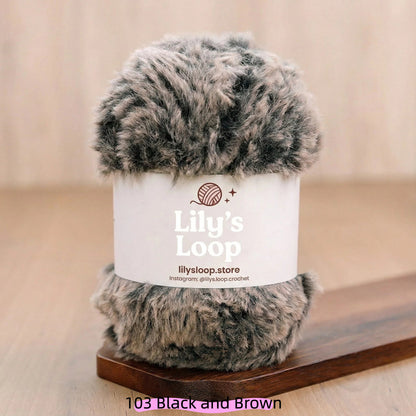 Pink White SilkyMink Medium Luxury Faux Fur Yarn (100g) – crochet yarn by Lily's Loop