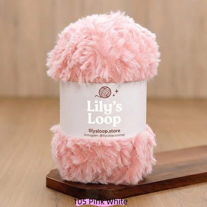Orange Pink SilkyMink Medium Luxury Faux Fur Yarn (100g) – crochet yarn by Lily's Loop