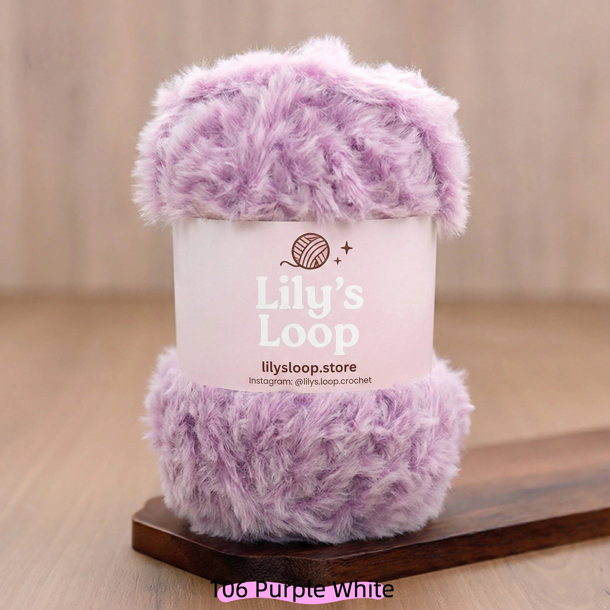 Green White SilkyMink Medium Luxury Faux Fur Yarn (100g) – crochet yarn by Lily's Loop