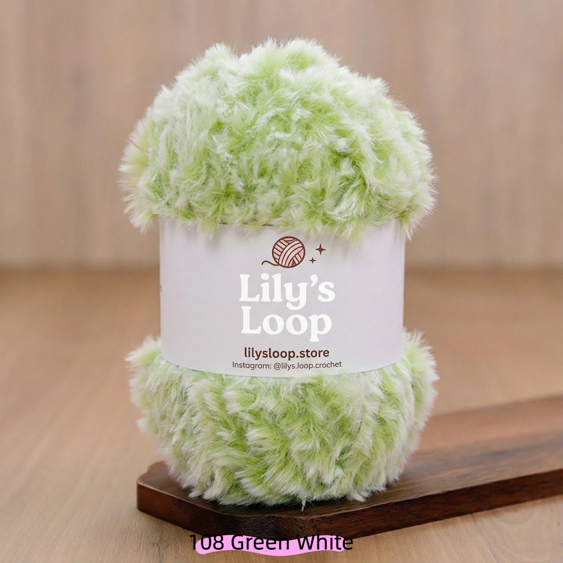 Blue White SilkyMink Medium Luxury Faux Fur Yarn (100g) – crochet yarn by Lily's Loop