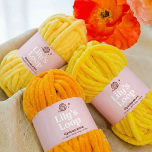 SoftGlow Series 10MM Chenille Yarn(100g/32m) by Lily's Loop – soft crochet yarn ball
