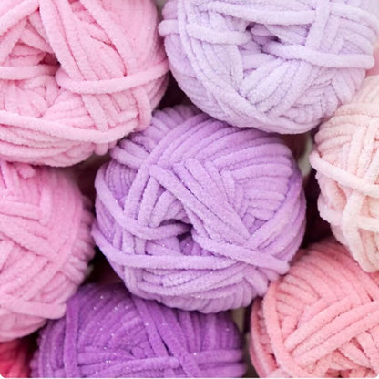 SoftGlow Series 4.5MM Chenille Yarn(50g/59m) close-up texture detail