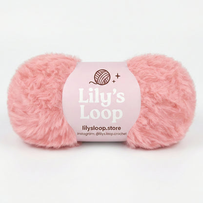 Wine Red Bunny Fluff Faux Fur Yarn (50g)  Super Bulky – crochet yarn by Lily's Loop