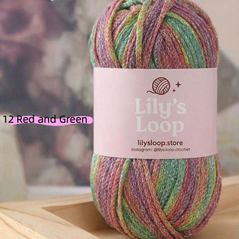 Mint Red Stardust Graffiti Fine Metallic Gradient Yarn (100g) – crochet yarn by Lily's Loop