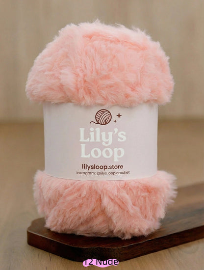 Blush Pink SilkyMink Medium Luxury Faux Fur Yarn (100g) – crochet yarn by Lily's Loop