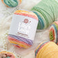 Rainbow 5-Ply Gradient Cake Yarn (100g) DK Weight color chart showing all available shades