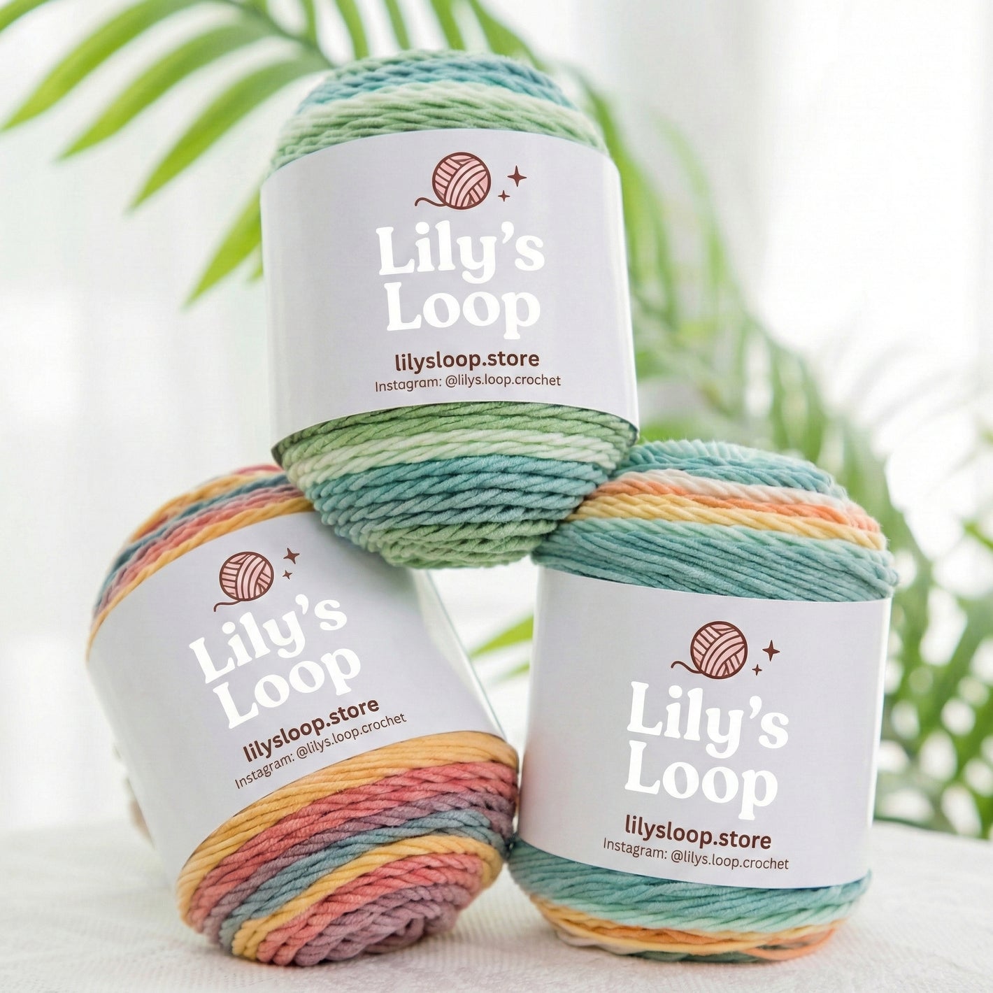 Rainbow 5-Ply Gradient Cake Yarn (100g) DK Weight by Lily's Loop – soft crochet yarn ball