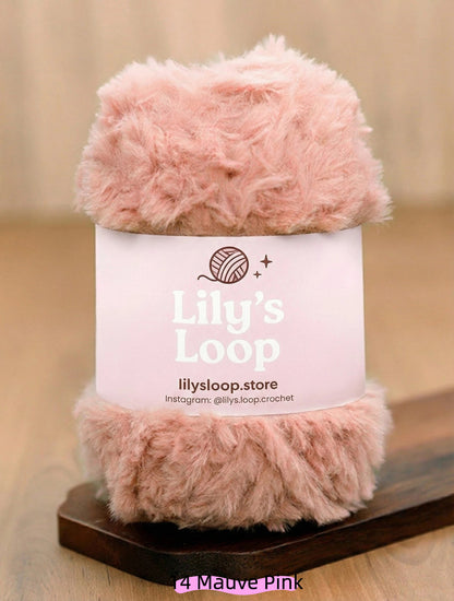 Dusty Rose SilkyMink Medium Luxury Faux Fur Yarn (100g) – crochet yarn by Lily's Loop