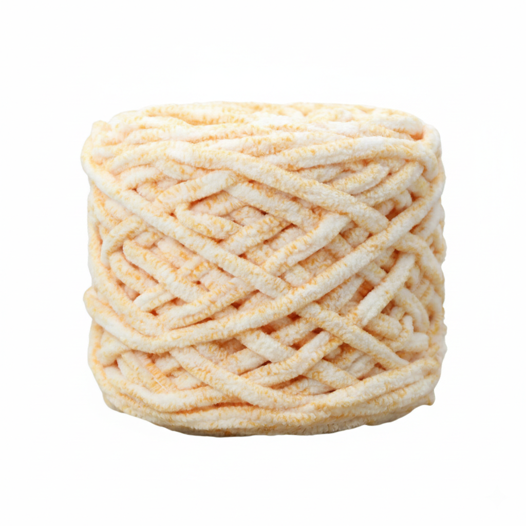 Light Yellow Super Chunky Chenille Yarn 8mm Soft Ice Yarn 50g – crochet yarn by Lily's Loop