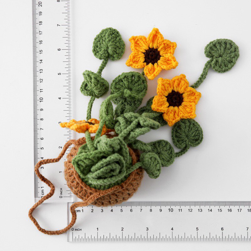 Strawberry,Sunflower Lavender, Heart Crochet Hanging Kit