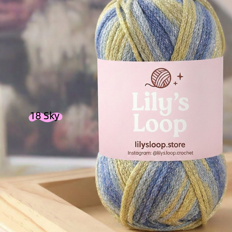 Stardust Graffiti Fine Metallic Gradient Yarn (100g) – soft crochet yarn by Lily's Loop