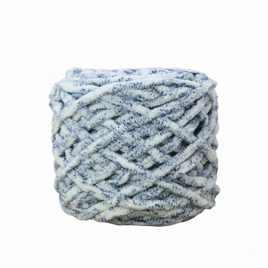 Yellow Blue Super Chunky Chenille Yarn 8mm Soft Ice Yarn 50g – crochet yarn by Lily's Loop