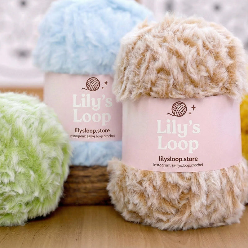 SilkyMink Medium Luxury Faux Fur Yarn (100g) by Lily's Loop – soft crochet yarn ball