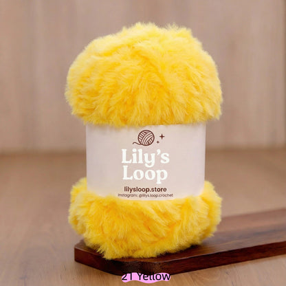 Red SilkyMink Medium Luxury Faux Fur Yarn (100g) – crochet yarn by Lily's Loop