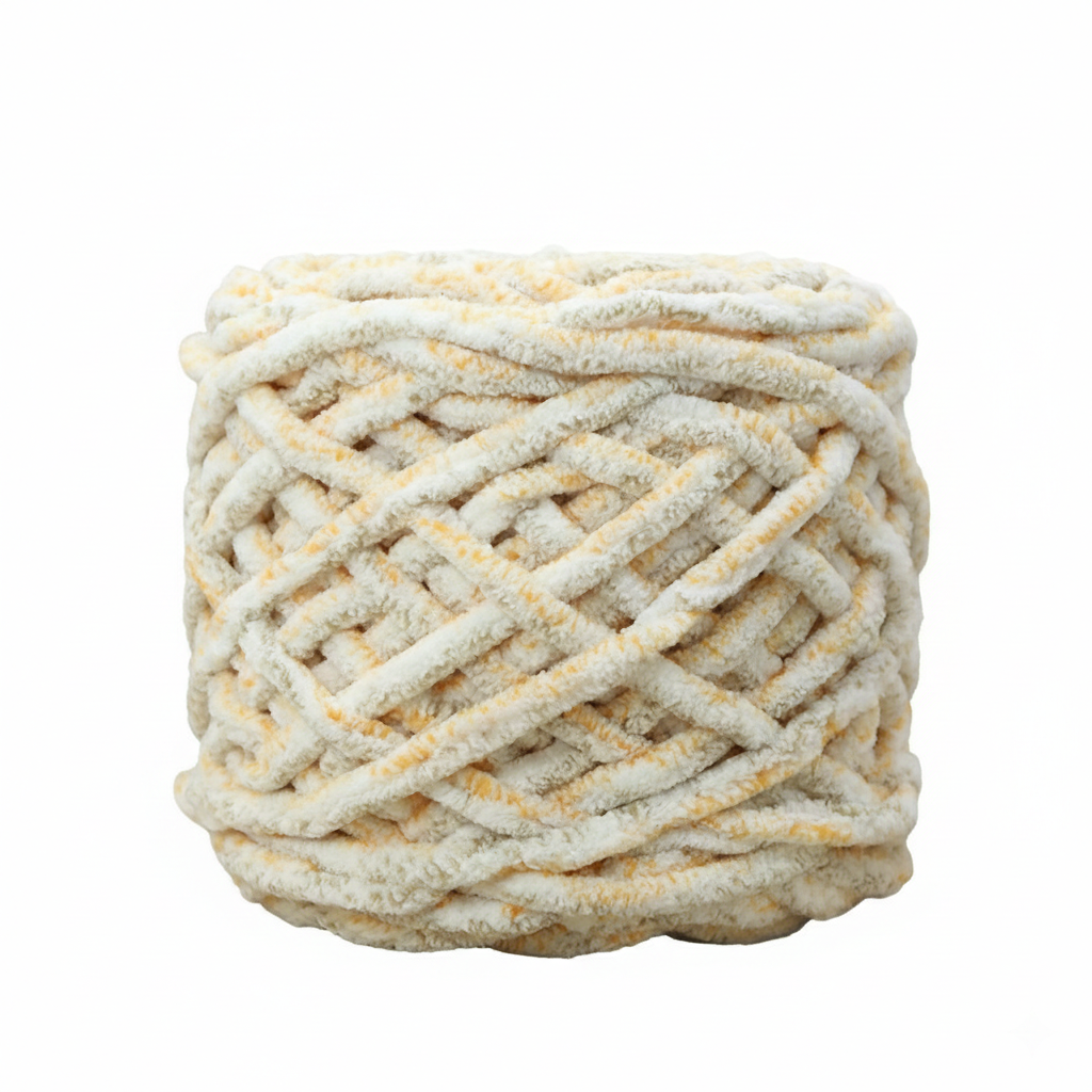 Yellow Blue Super Chunky Chenille Yarn 8mm Soft Ice Yarn 50g – crochet yarn by Lily's Loop