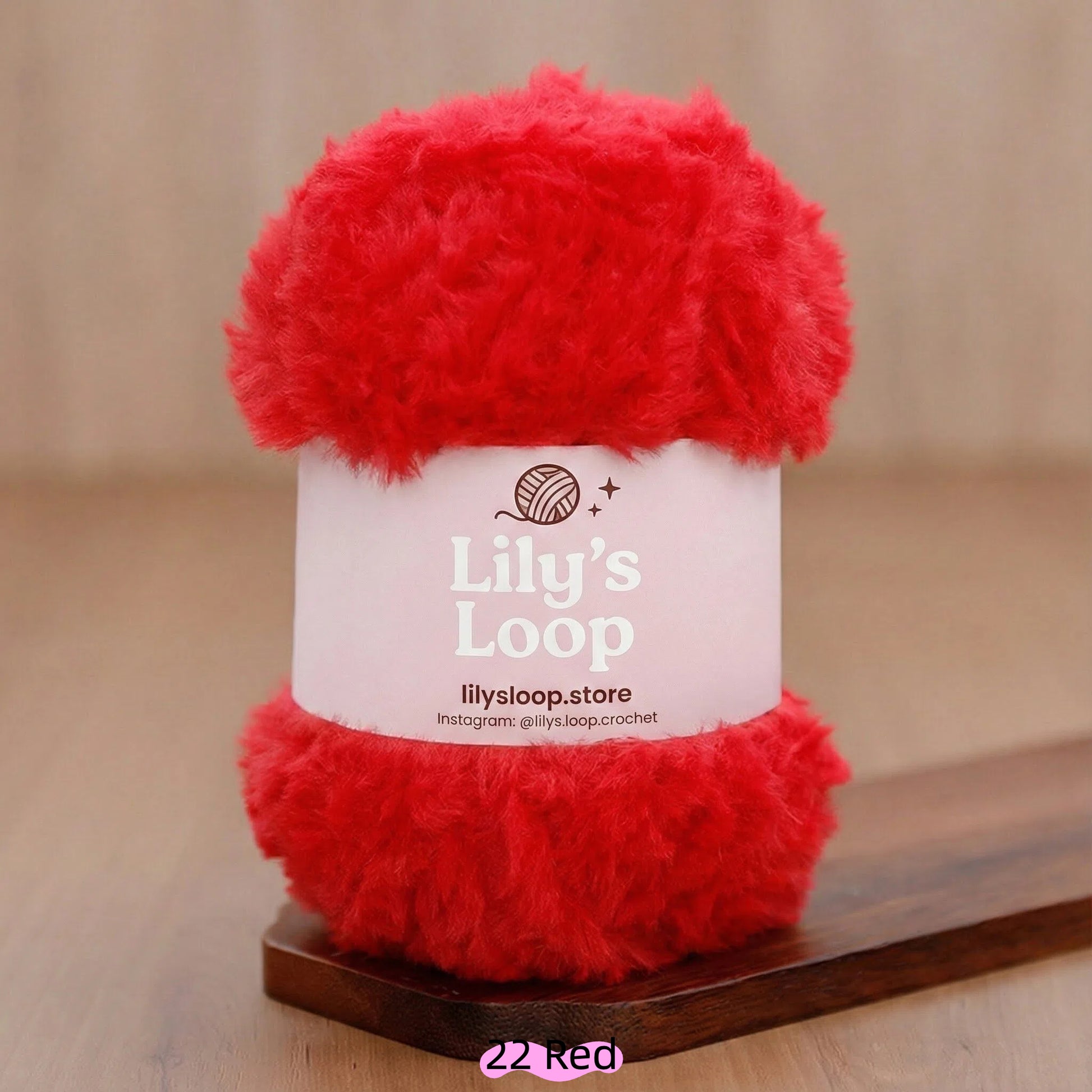 Date Red SilkyMink Medium Luxury Faux Fur Yarn (100g) – crochet yarn by Lily's Loop