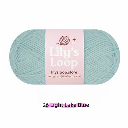 Light Blue Premium 5-Ply Milk Cotton Yarn(100g/194m) – milk cotton yarn for amigurumi