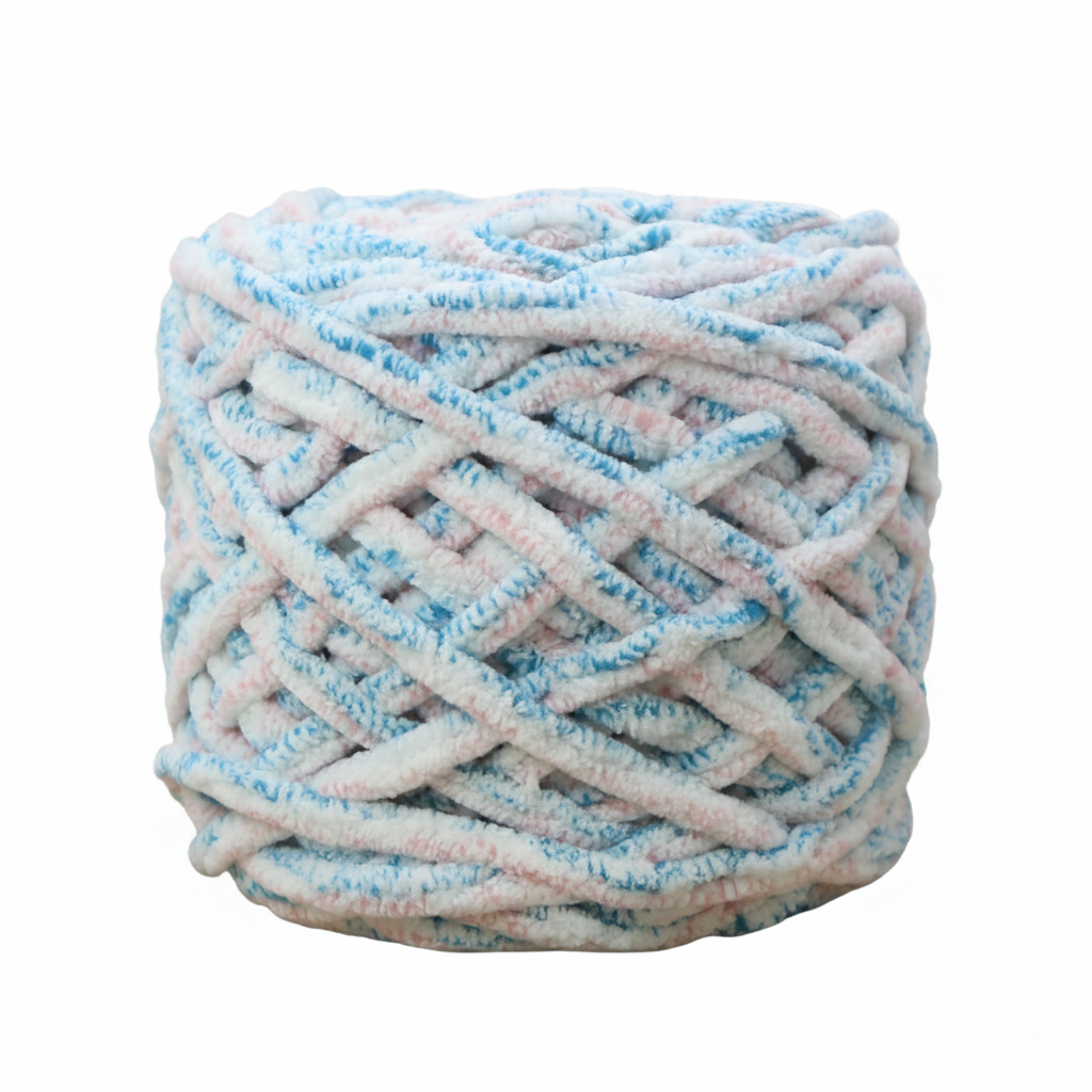 Yellow Dot Super Chunky Chenille Yarn 8mm Soft Ice Yarn 50g – crochet yarn by Lily's Loop