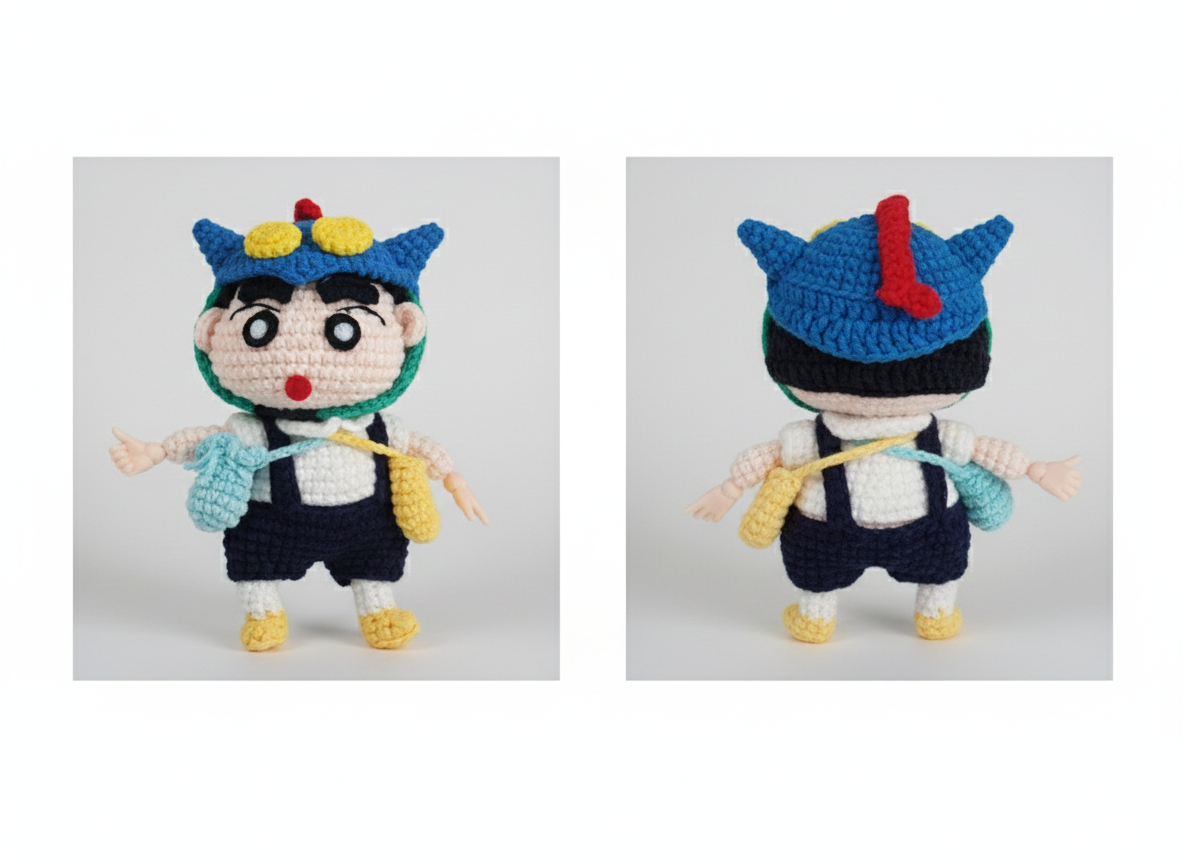 The "Cheeky Anime Boy" Amigurumi Collection DIY Crochet Kit (Intermediate Level) – step-by-step crochet progress