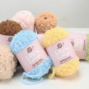 MicroFur Fine Eyelash Yarn (40g) by Lily's Loop – soft crochet yarn ball