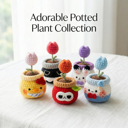 5-in-1 Tulip Potted Plant Crochet Kit