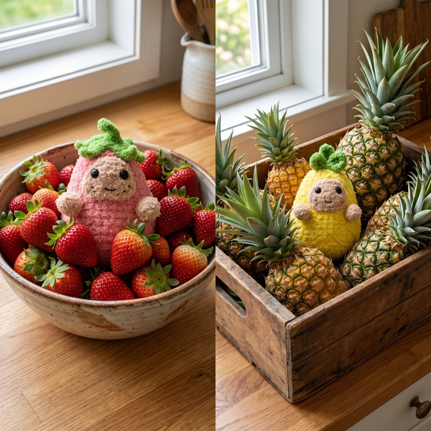 Potato Buddy Trio – Strawberry, Carrot & Pineapple Outfits