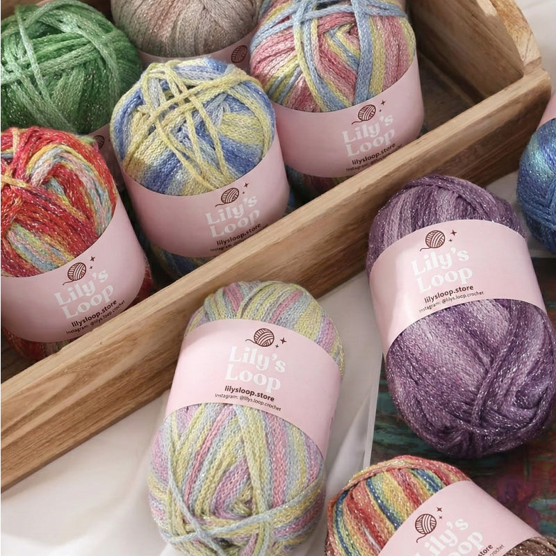 Stardust Graffiti Fine Metallic Gradient Yarn (100g) color chart showing all available shades