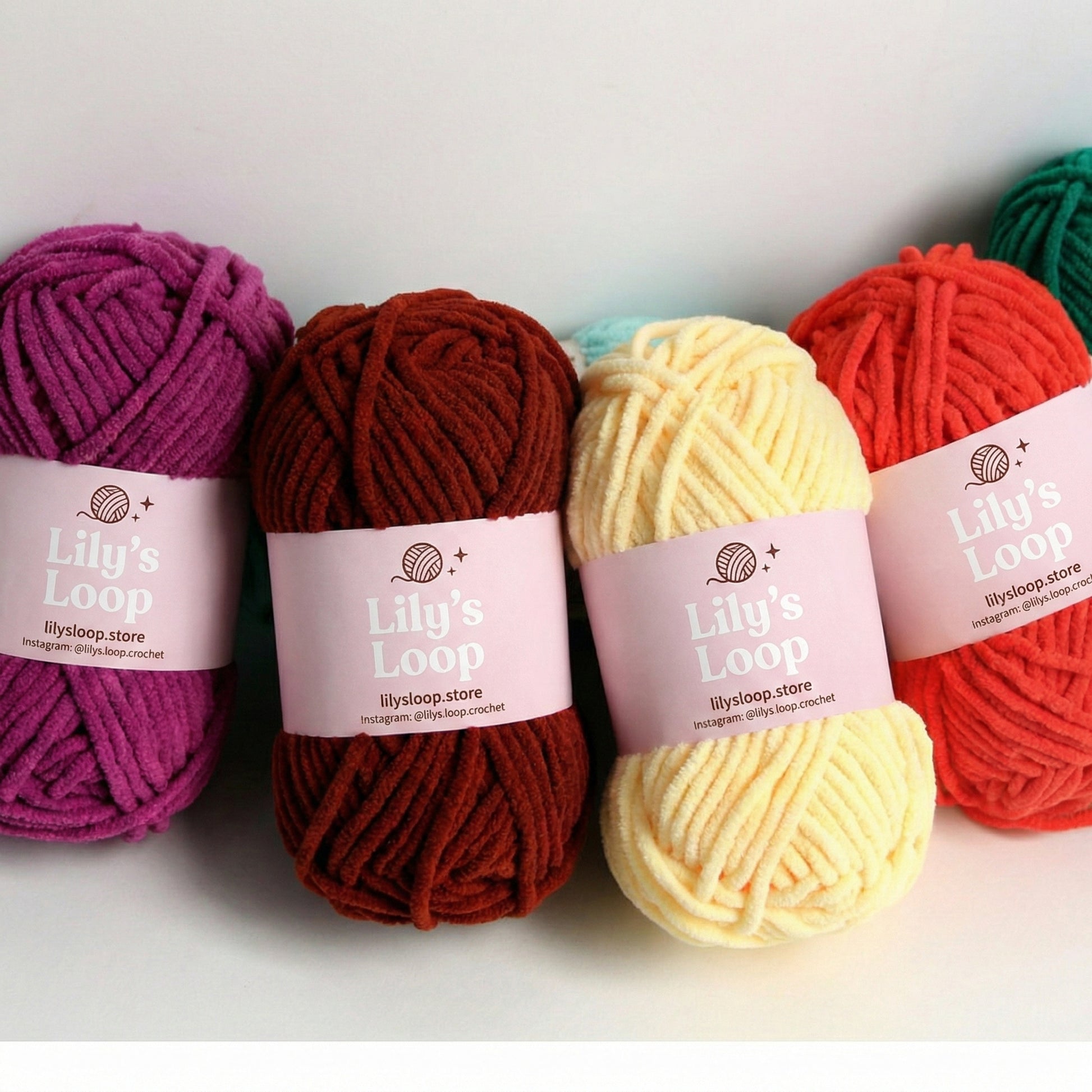 Sweet Fine 3.5mm Chenille Yarn (50g/55m) by Lily's Loop – soft crochet yarn ball