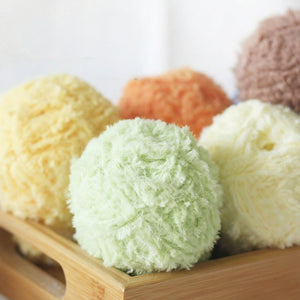 MicroFur Fine Eyelash Yarn (40g) color chart showing all available shades