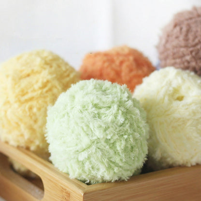 MicroFur Fine Eyelash Yarn (40g) color chart showing all available shades