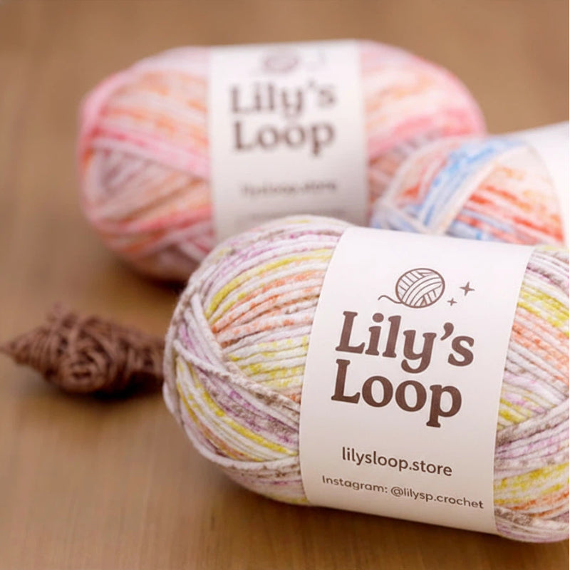 Artisan Speckle Light 8-Ply Spray-Dyed Cotton Yarn (100g/130m) by Lily's Loop – soft crochet yarn ball