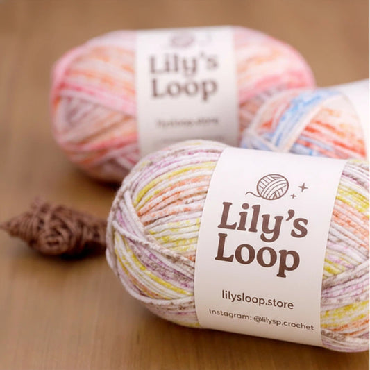 Artisan Speckle Light 8-Ply Spray-Dyed Cotton Yarn (100g/130m) by Lily's Loop – soft crochet yarn ball
