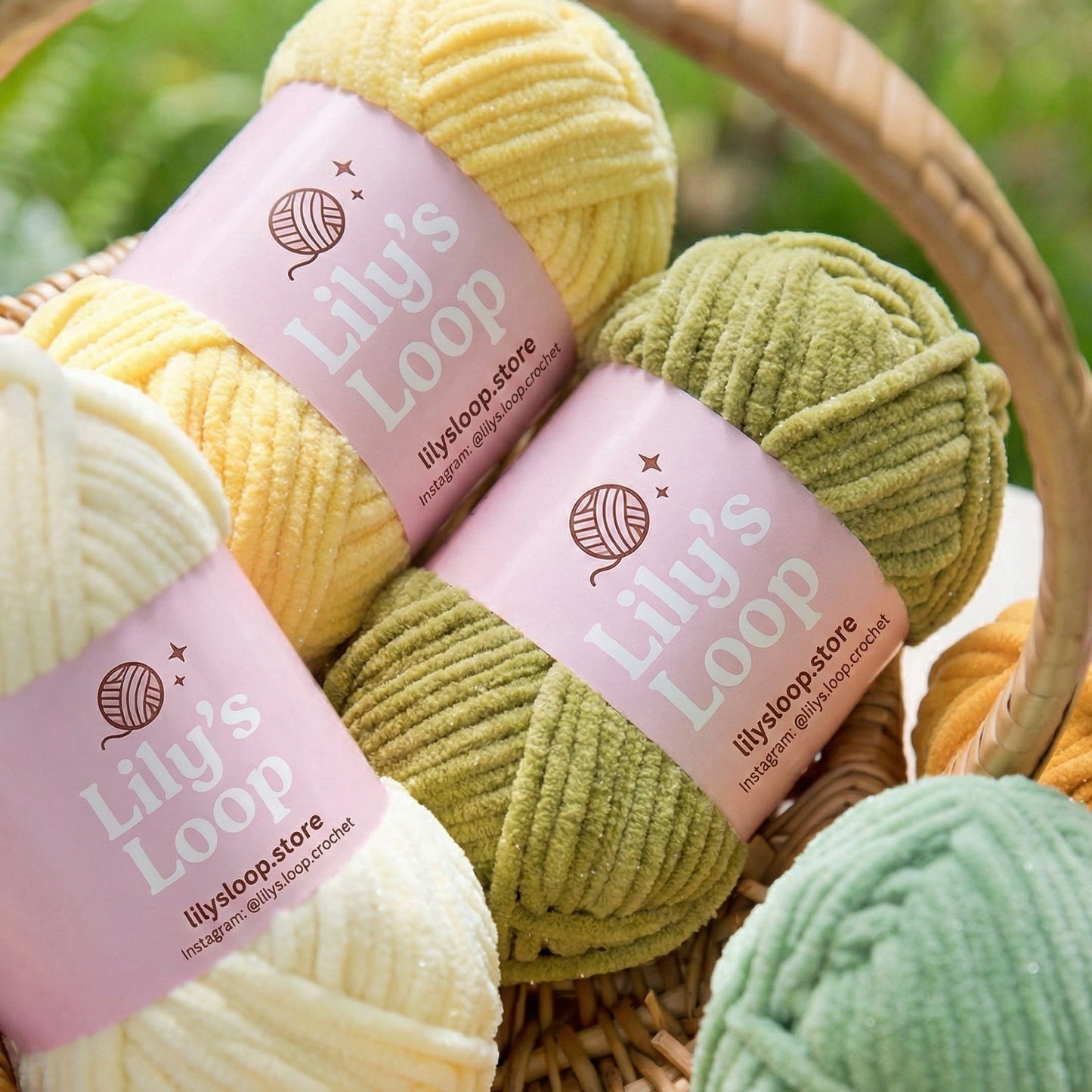 SoftGlow Series 4.5MM Chenille Yarn(50g/59m) by Lily's Loop – soft crochet yarn ball