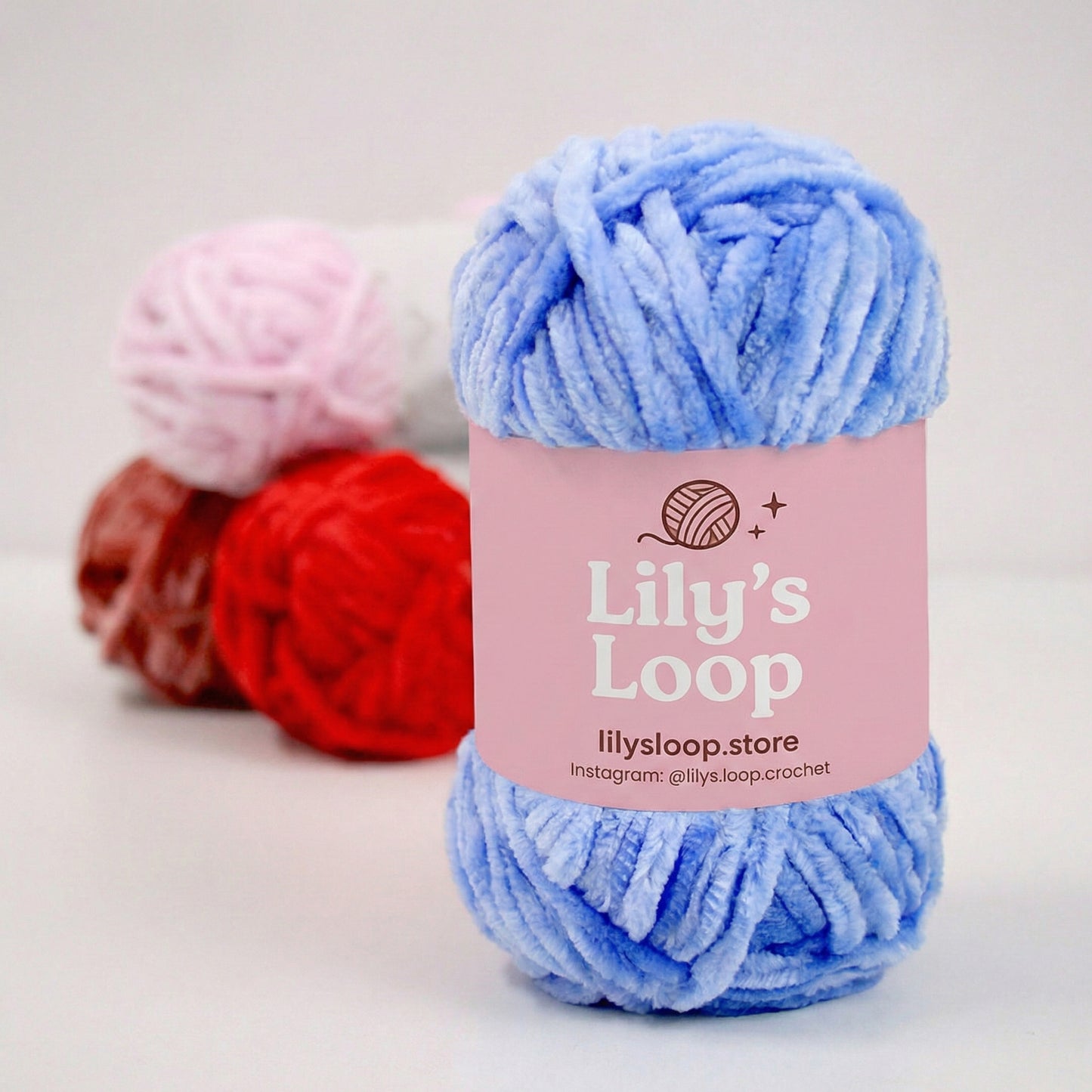 CloudVelvet Chenille Yarn (100g) Super Bulky color chart showing all available shades
