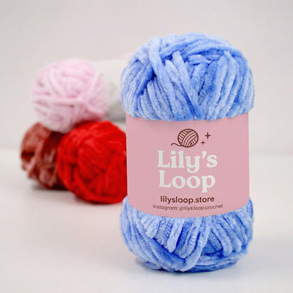 CloudVelvet Chenille Yarn (100g) Super Bulky color chart showing all available shades