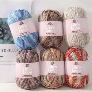 Stardust Graffiti Fine Metallic Gradient Yarn (100g) by Lily's Loop – soft crochet yarn ball